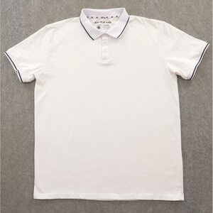 XRAY Jeans Polo Shirt Mens Extra Large White Short Sleeve Contrasting Trim